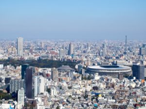 国立競技場駅_国立競技場の上空